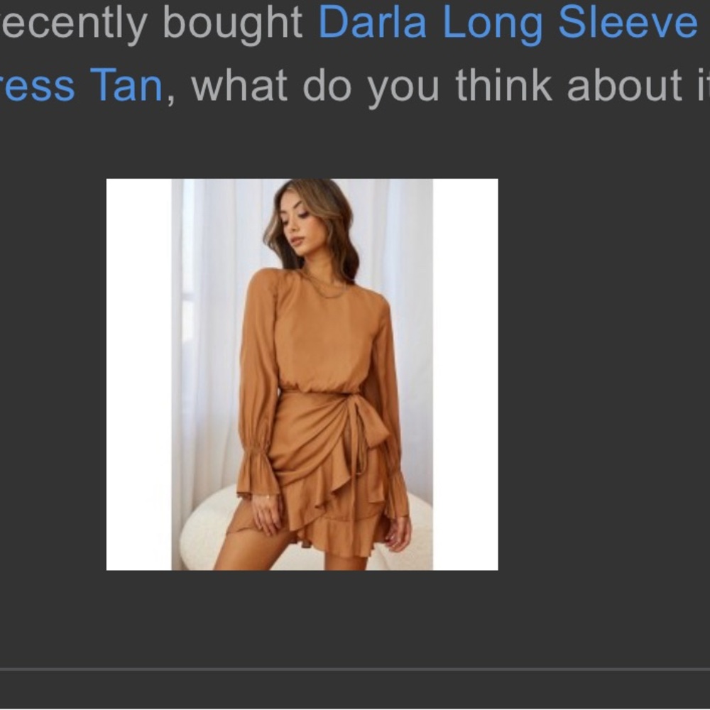 Selfie Leslie Satin Dress in Tan